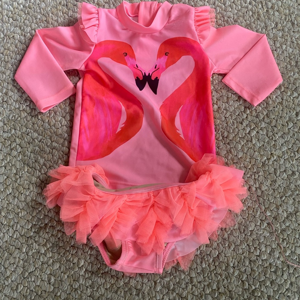 Shade krittets 2 piece bathing suit with ruffle bottom size 6-12 months
